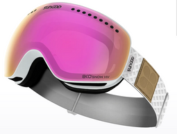 SunGod Snipers - Skibril - Spiegelende lens S2 - Wit/Roze
