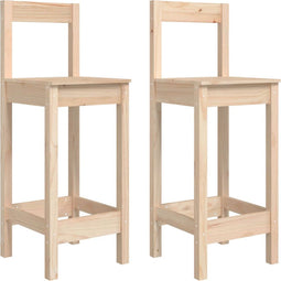 vidaXL - Barkrukken - 2 - st - 40x41,5x112 - cm - massief - grenenhout