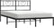 vidaXL - Bedframe - met - hoofdbord - metaal - zwart - 150x200 - cm