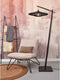 GOOD&MOJO Vloerlamp Zanzibar - Bamboe/Rotan Zwart - 73x55x176cm - Modern - Staande lampen voor Woonkamer - Slaapkamer