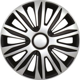 Carpoint Wieldoppen - 15 inch - 4 stuks - Zilver/Zwart