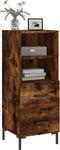 vidaXL - Dressoir - 34,5x34x90 - cm - bewerkt - hout - gerookt - eiken