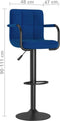 vidaXL - Barkrukken - 2 - st - stof - blauw
