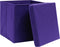 vidaXL - Opbergboxen - met - deksel - 10 - st - 28x28x28 - cm - paars
