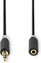 Nedis Stereo-Audiokabel - 3,5 mm Male naar 3,5 mm Female - Verguld - 10 m - Antraciet