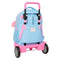Schoolrugzak met Wielen BlackFit8 Smile Blauw Roze 33 x 45 x 22 cm