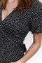 VERO MODA VMHENNA - Wrap jurk - Korte mouwen met ruche details - Blauw - Dames - Maat XS