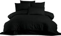 Dekbedovertrek set - 3 Onderdelen - Bed 200 x 240 cm - Zwart (3 stuks)