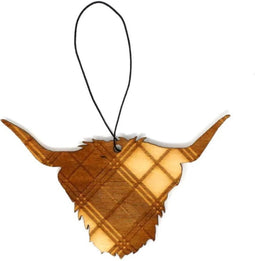 Kerstboomhanger hooglander kop tartan - Caroline Wolfe Murray