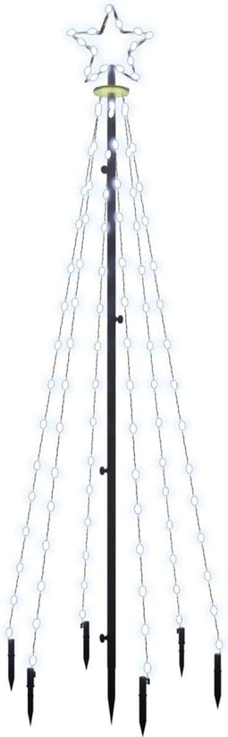 vidaXL - Kerstboom - met - grondpin - 108 - LED's - koudwit - 180 - cm