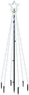vidaXL - Kerstboom - met - grondpin - 108 - LED's - koudwit - 180 - cm