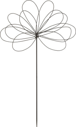 J-Line decoratie Tuin Bloem - ijzer - zwart - large - 4 stuks