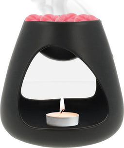 Scentchips® Triangel Hoog - Waxbrander - Geurbrander - Oliebrander - Wax Melts Brander - Aromabrander - Ook Geschikt Voor Essentiële Oliën - Geurolie - Waxmelts - Zwart