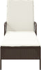 vidaXL - Ligbed - met - Kussen - Bruin - Poly - Rattan