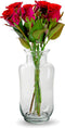 Jodeco Bloemenvaas Ella - helder transparant - glas - 13 x 26 cm - fles vaas