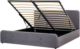 RENNES - Bed met opbergruimte - Donkergrijs - 180x200 cm - Polyester