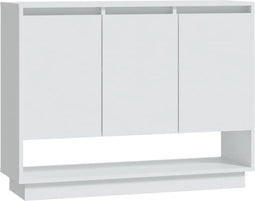 vidaXL - Dressoir - 97x31x75 - cm - bewerkt - hout - wit