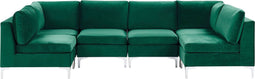 Beliani EVJA - Bank U-vormig - Groen - Fluweel
