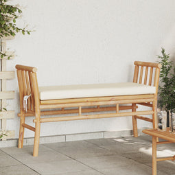vidaXL - Ligbed - met - Kussen - 110 - cm - Bamboe