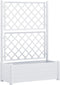 vidaXL - Plantenbak - met - latwerk - 100x43x142 - cm - PP - wit