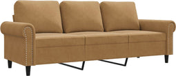 vidaXL - Driezitsbank - 180 - cm - fluweel - bruin