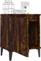 vidaXL - Nachtkastjes - met - metalen - poten - 40x30x50 - cm - gerookt - eikenkleurig