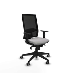 Piqueras y Crespo 1D066G0 - Bureaustoel - Hoogteverstelbaar met armleuning en hoofdsteun - Lichtgrijs