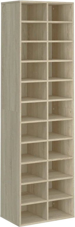 vidaXL Schoenenkast - 54x34x183 cm - 22 vakken - Sonoma eiken