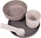 Bo Jungle - CPLA Eet Set Baby - Kinderservies - Kraamcadeau - Bestek - Beker - Bord - 5 stuks - Milieu verantwoordelijk - Ecologisch - Vaatwasbestendig en magnetronbestendig - Eco-responsable CPLA Tableware Set Grijs