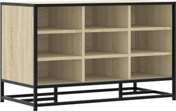 vidaXL - Schoenenbank - 84x40x53,5 - cm - bewerkt - hout - en - metaal - sonoma - eiken