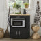 SoBuy FKW113-SCH - Keukenkast - Zwarte Multifunctionele Buffetkast met Wielen - 82 x 46 x 88 cm