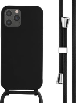 iMoshion Hoesje Geschikt voor iPhone 12 Pro / 12 Hoesje Met Koord - iMoshion Siliconen hoesje met koord - Zwart