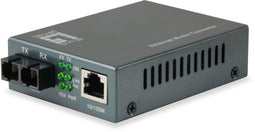 LevelOne FVT-1101 - Media Converter - RJ45 naar SC - 100 Mbit/s - Multimode Fiber 1310nm 2km - Zwart