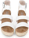 POSH by Poelman JUNE - Dames Plateausandalen - Gespsluiting - Wit