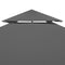 vidaXL - Vervangend - tentdoek - prieel - 310 - g/m² - 3x3 - m - donkergrijs