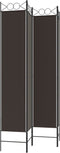 vidaXL - Kamerscherm - met - 4 - panelen - 160x220 - cm - stof - bruin