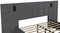 Juskys Luzano - Gestoffeerd Bed - 140x200cm - Fluweel - Donkergrijs - Incl. Leeslampje