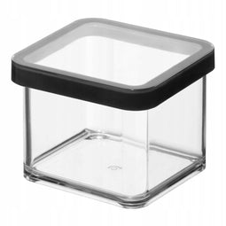 Keukenopbergdoos voor droge voedingsmiddelen (rijst, bloem, suiker) Rotho LOFT 0,5 L zwart