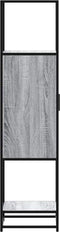 vidaXL - Hoge - kast - 35,5x35x139 - cm - bewerkt - hout - en - metaal - grijs - sonoma