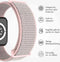 imoshion Nylon⁺ bandje - Geschikt voor Apple Watch 1, 2, 3, 4, 5, 6, 7, 8, 9, 10, SE, Ultra (2) - 44/45/46/49 mm - Roze - One Size