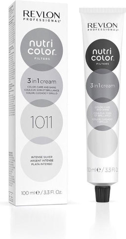 Permanente kleurcrème Revlon Nutri Color 1011 - Intense Silver 3 in 1 (100 ml)