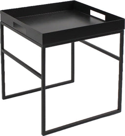 Bijzettafel Industrieel - Vierkant - Zwart