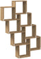 vidaXL - Wandschap - kubus - 90x15x119,5 - cm - bewerkt - hout - artisanaal - eiken