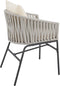 Juskys Tuinstoelen - 2 Rope stoelen - Inclusief rug- en zitkussens - Lichtgrijs