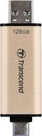 Transcend JetFlash 930C - USB-stick 128GB - USB-A en USB-C - Goud