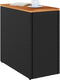 vidaXL Tuinbijzettafel met houten blad 58x27,5x55 cm poly rattan zwart