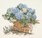 Thea Gouverneur - Borduurpakket met telpatroon - 2046 - Voorgesorteerde DMC Garens - Blauwe Hortensia - Linnen - 44 cm x 39 cm - DIY Kit