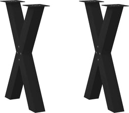 vidaXL - Eettafelpoten - 2 - st - X-vormig - 50x(72-73) - cm - staal - zwart