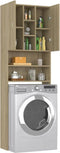 vidaXL - Wasmachinekast - 64x25,5x190 - cm - sonoma - eikenkleurig