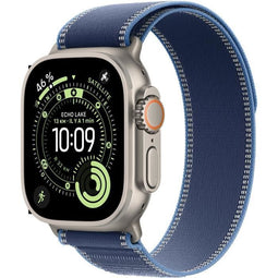 Apple Watch Ultra 3 - GPS + Cellular - 49 mm - Natuurlijke titanium kast - Blauw/felblauw Trail Loop-bandje M/L